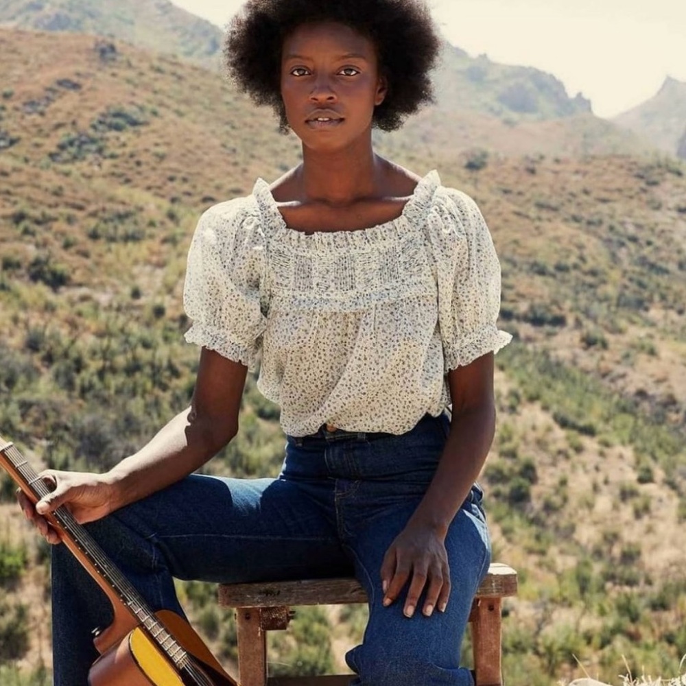 Doen Frances top in blue baby Kate